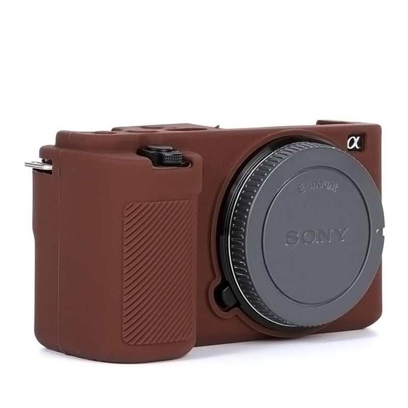 Pocoukate Camera Case for Sony ZV-E10 / ZV-E10L  Vlog Style Alpha ZV-E10 ZV-E10L Digital Camera Anti-Scratch Slim Fit Soft DSLR Camera Sleeve with Screen Protector (Coffee) - Image 3